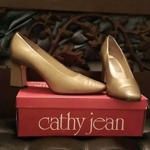 Cathy Jean Gold Pumps